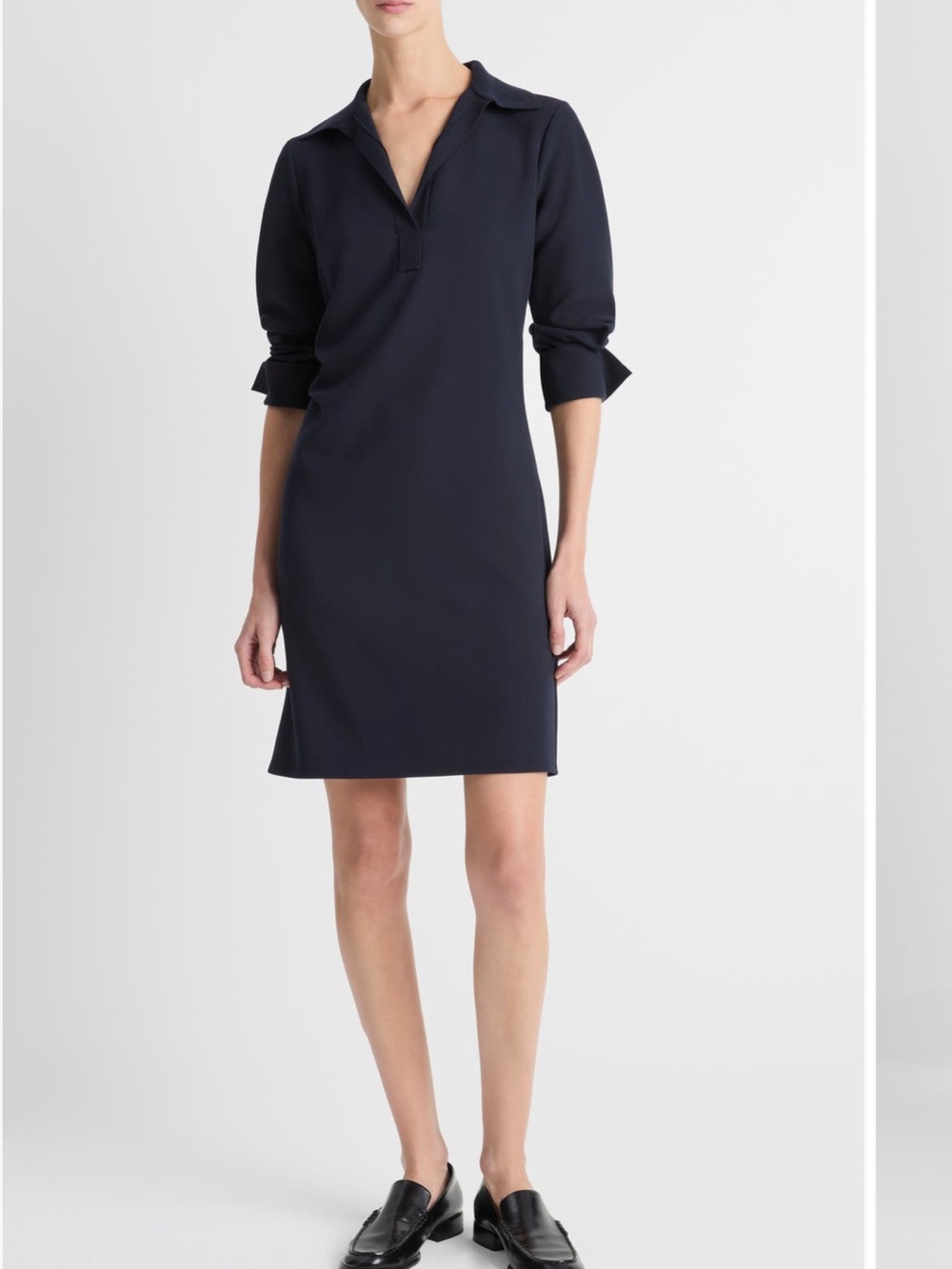 Vince Rugby long-sleeve dress. Coastal Blue. Size 12.